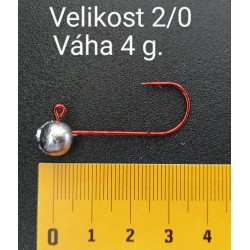 jig red velikost 2/0 váha 4g